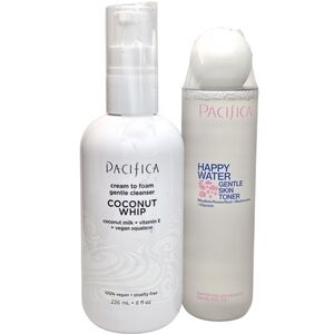 Pacifica Skincare Set Coconut Whip Cream To Foam Cleanser & Happy Water Toner